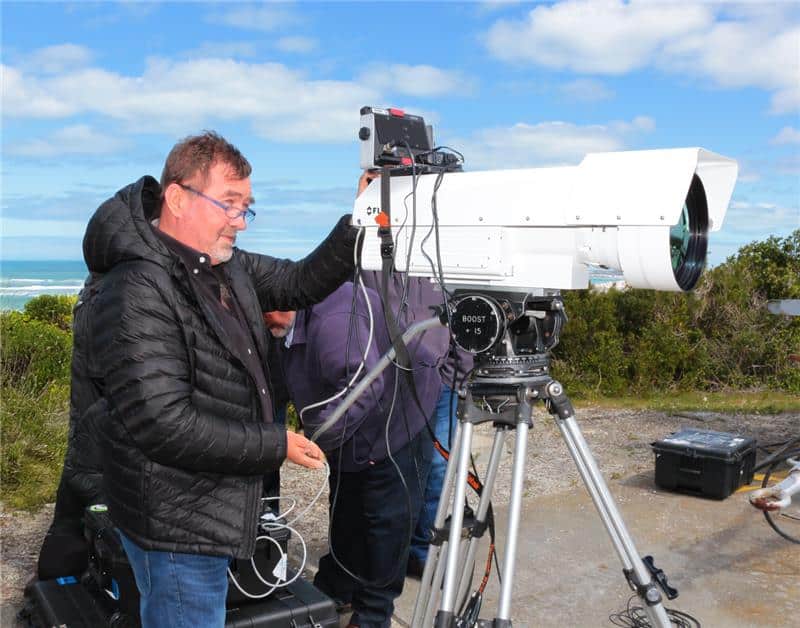 Tjaart Broodryk with a FLIR RS science infrared thermography camera