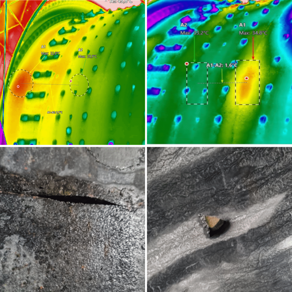 FLIR T540 picking up fault patterns in Ball Mill Lining